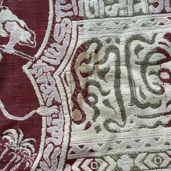 Vintage Woven Tapestry Throw / Wall Hanging – Warrior on Camel & Palm Trees– MCM